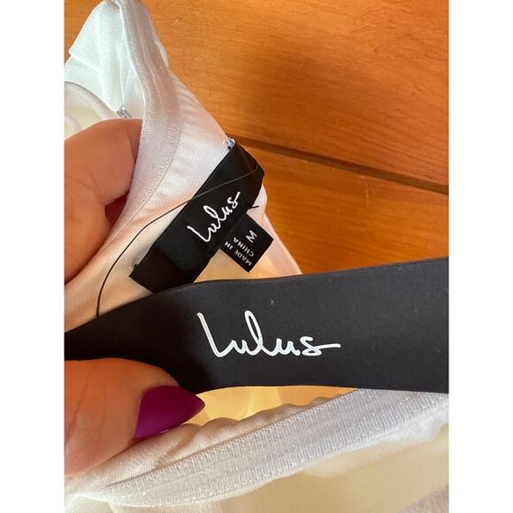 NWT Lulus Fabulous Phenomenon White Strapless Bow Midi Dress Gala Banquet Size M - Picture 6 of 9